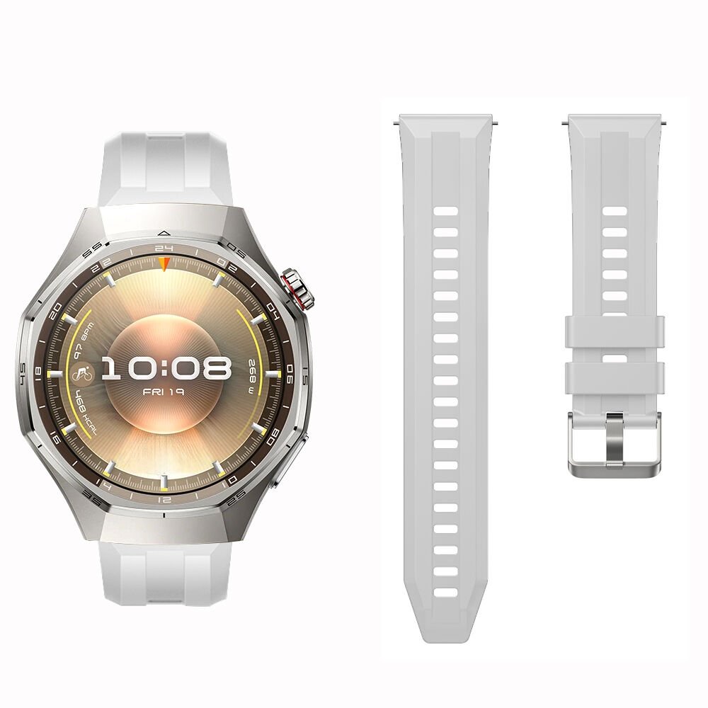 Sneezy Huawei Watch GT6 Pro 46mm İle Uyumlu Spor Silikon Metal Tokalı Soft Saat Kordonu