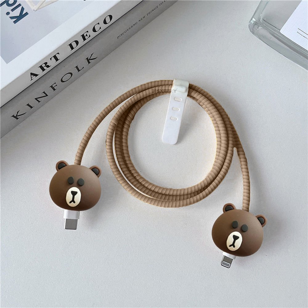 3D Karakter Figürlü Şarj Kablosu Koruyu Set İphone,samsung,oppo,xiaomi Uyumlu Kablo Koruma MDL42