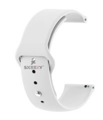 Samsung Galaxy Watch Active Active 2 44mm-40mm Uyumlu 20mm PureLux Soft Silikon Kordon Beyaz - Beyaz