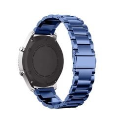 Huawei Watch 3 Elite-Classic 46mm-Watch 3 Pro-Elite 22mm Uyumlu Ironweft Döküm Çelik Metal Kordon Lacivert