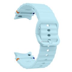 Samsung Galaxy Watch 5 Pro 45mm İle Uyumlu Metal Tokalı Dalgalı Spor Silikon Kordon Mavi