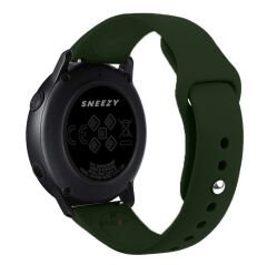 Samsung Galaxy Watch Active Active 2 44mm-40mm Uyumlu 20mm PureLux Soft Silikon Kordon Koyu Yeşil - Koyu Yeşil