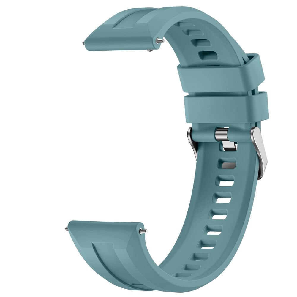 Sneezy Huawei Watch GT6 46mm İle Uyumlu Spor Silikon Metal Tokalı Soft Saat Kordonu Mavi