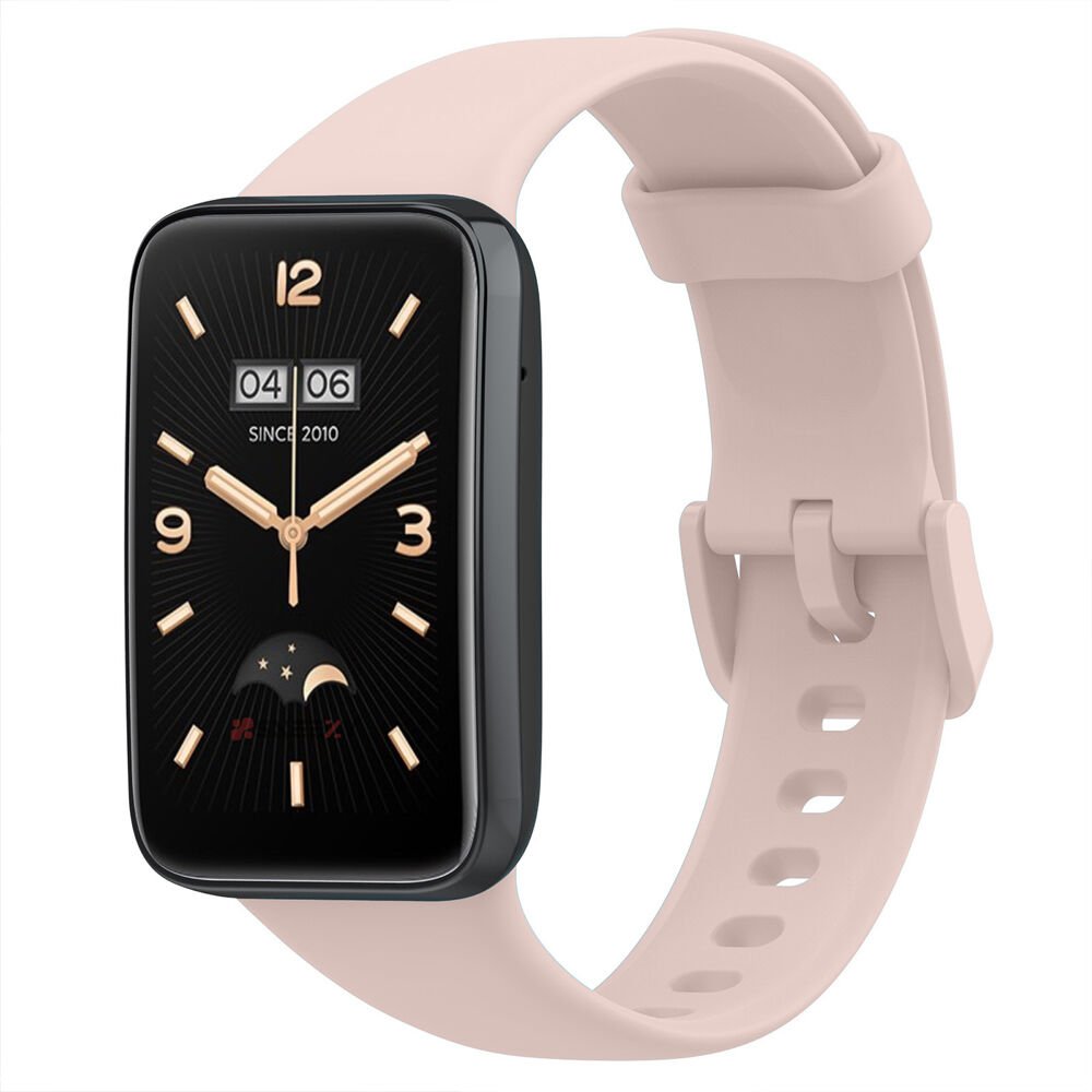 Mi Band 7 Pro İle Uyumlu Yumuşak Soft Silikon Tokalı Kordon Pudra