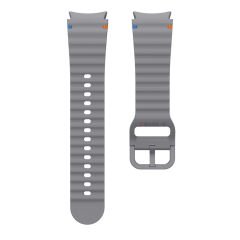 Samsung Galaxy Watch 4 40-42-44-46mm İle Uyumlu Metal Tokalı Dalgalı Spor Silikon Kordon Koyu Gri