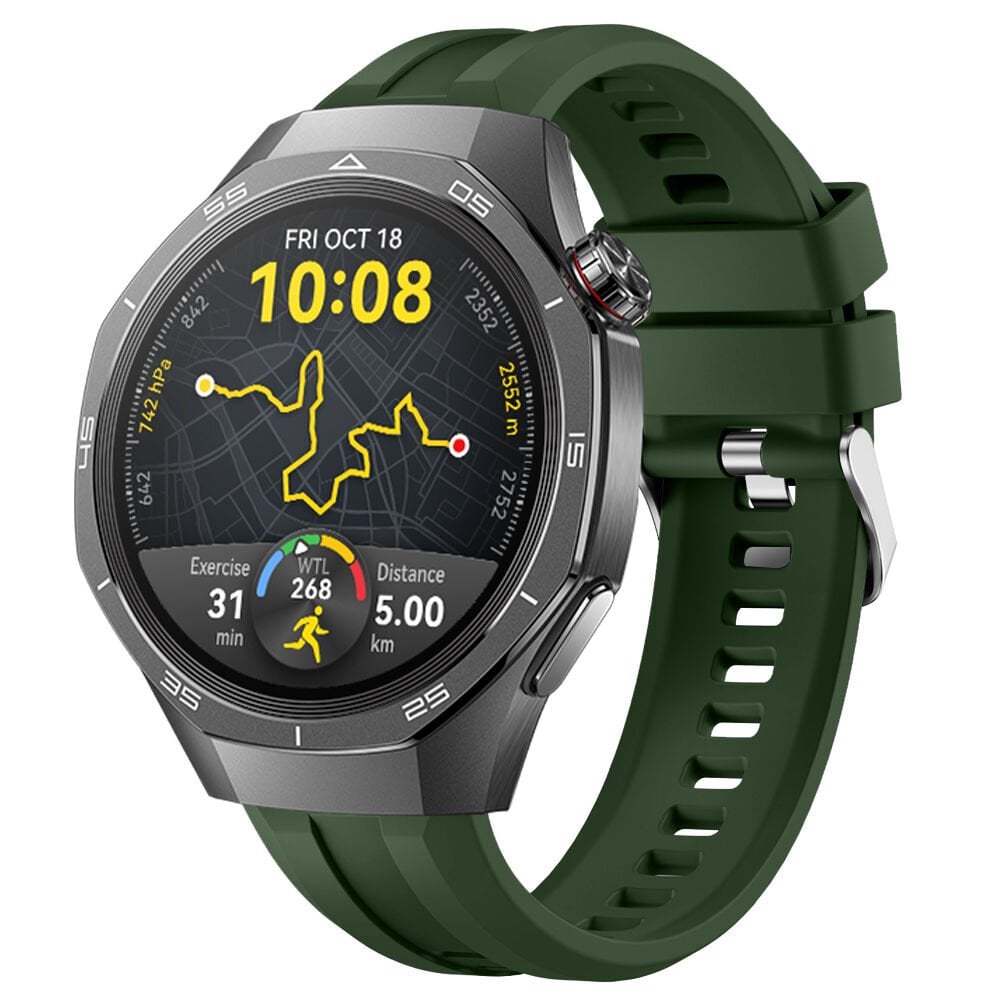 Sneezy Huawei Watch GT5 Pro 46mm İle Uyumlu Spor Silikon Metal Tokalı Soft Saat Kordonu