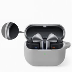Sneezy Galaxy Buds 3 Pro ve Galaxy Buds 3 Uyumlu Kopçalı Kapaklı Silikon Koruma Kılıfı