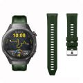 Sneezy Huawei Watch GT5 Pro 46mm İle Uyumlu Spor Silikon Metal Tokalı Soft Saat Kordonu Haki