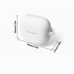 Sneezy Galaxy Buds 3 Pro ve Galaxy Buds 3 Uyumlu Kopçalı Kapaklı Silikon Koruma Kılıfı Beyaz