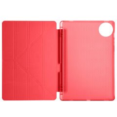 Redmi Pad SE 8.7 İnç Üçgen Katlanabilir Kalemlikli Dikey Standlı Akıllı Tablet Kılıfı Kırmızı