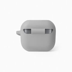 Sneezy Galaxy Buds 3 Pro ve Galaxy Buds 3 Uyumlu Kopçalı Kapaklı Silikon Koruma Kılıfı Gri