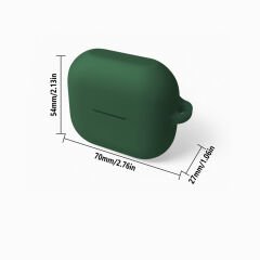 Sneezy Galaxy Buds 3 Pro ve Galaxy Buds 3 Uyumlu Kopçalı Kapaklı Silikon Koruma Kılıfı Haki