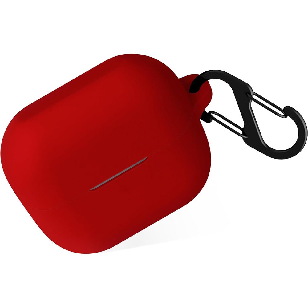 Sneezy Galaxy Buds 3 Pro ve Galaxy Buds 3 Uyumlu Kopçalı Kapaklı Silikon Koruma Kılıfı Kırmızı