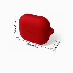 Sneezy Galaxy Buds 3 Pro ve Galaxy Buds 3 Uyumlu Kopçalı Kapaklı Silikon Koruma Kılıfı Kırmızı