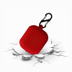 Sneezy Galaxy Buds 3 Pro ve Galaxy Buds 3 Uyumlu Kopçalı Kapaklı Silikon Koruma Kılıfı Kırmızı