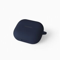 Sneezy Galaxy Buds 3 Pro ve Galaxy Buds 3 Uyumlu Kopçalı Kapaklı Silikon Koruma Kılıfı Lacivert