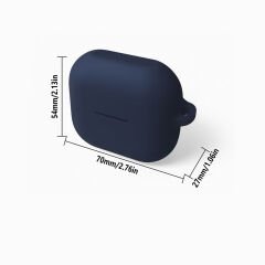 Sneezy Galaxy Buds 3 Pro ve Galaxy Buds 3 Uyumlu Kopçalı Kapaklı Silikon Koruma Kılıfı Lacivert