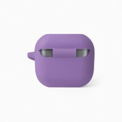 Sneezy Galaxy Buds 3 Pro ve Galaxy Buds 3 Uyumlu Kopçalı Kapaklı Silikon Koruma Kılıfı Lila