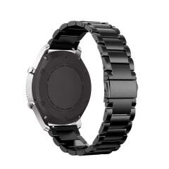 Huawei Watch 4 46mm-Watch 4 Pro 22mm Uyumlu Ironweft Döküm Çelik Metal Kordon Siyah