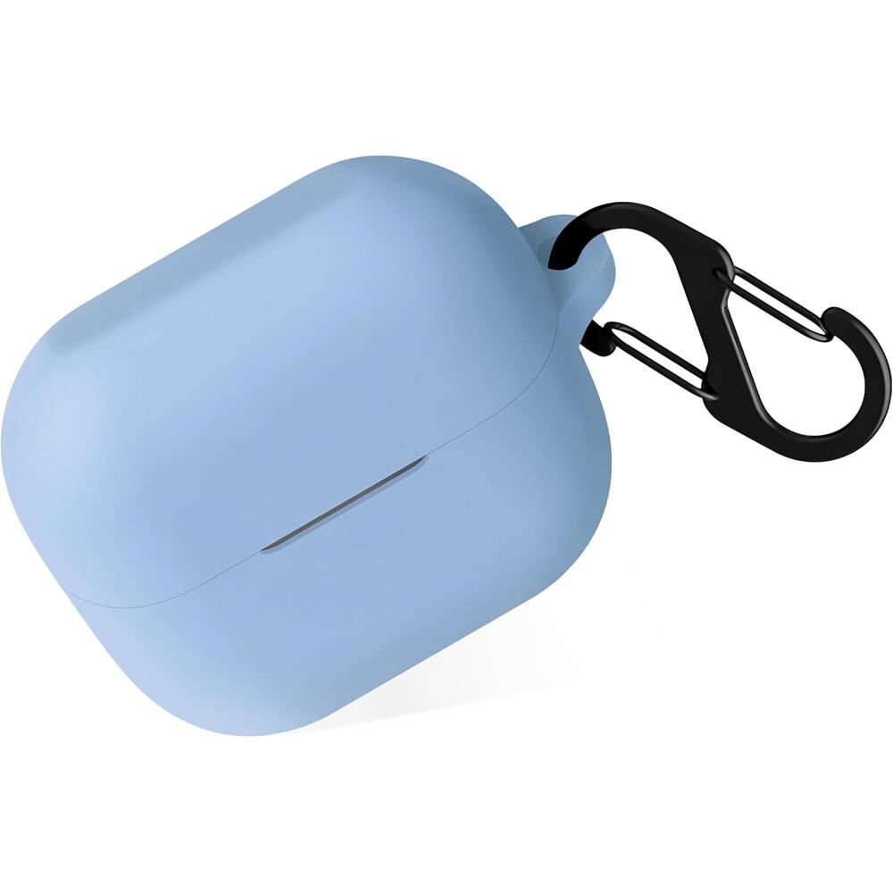 Sneezy Galaxy Buds 3 Pro ve Galaxy Buds 3 Uyumlu Kopçalı Kapaklı Silikon Koruma Kılıfı Mavi