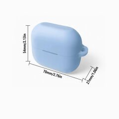 Sneezy Galaxy Buds 3 Pro ve Galaxy Buds 3 Uyumlu Kopçalı Kapaklı Silikon Koruma Kılıfı Mavi