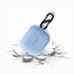 Sneezy Galaxy Buds 3 Pro ve Galaxy Buds 3 Uyumlu Kopçalı Kapaklı Silikon Koruma Kılıfı Mavi