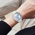 Sneezy Huawei Watch GT5 46mm İle Uyumlu Spor Silikon Metal Tokalı Soft Saat Kordonu Beyaz