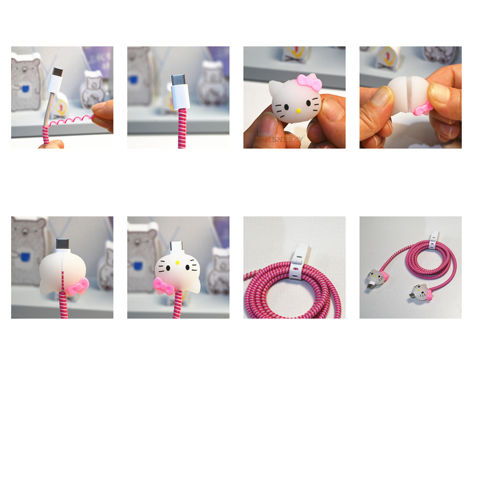3D Karakter Figürlü Şarj Kablosu Koruyu Set İphone,samsung,oppo,xiaomi Uyumlu Kablo Koruma MDL46