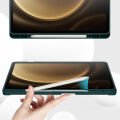 Samsung Galaxy Tab S10 Plus X820 12.4 İnç Kılıf Premium Silikon Kalem Bölmeli Smart Case Haki