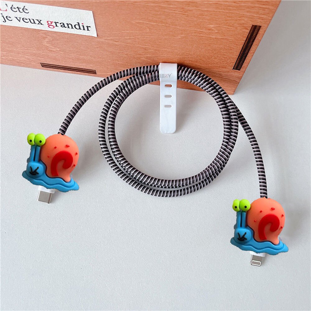 3D Karakter Figürlü Şarj Kablosu Koruyu Set İphone,samsung,oppo,xiaomi Uyumlu Kablo Koruma MDL51