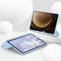 Samsung Galaxy Tab S10 Plus X820 12.4 İnç Kılıf Premium Silikon Kalem Bölmeli Smart Case Mavi