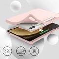 Samsung Galaxy Tab S10 Plus X820 12.4 İnç Kılıf Premium Silikon Kalem Bölmeli Smart Case Pembe