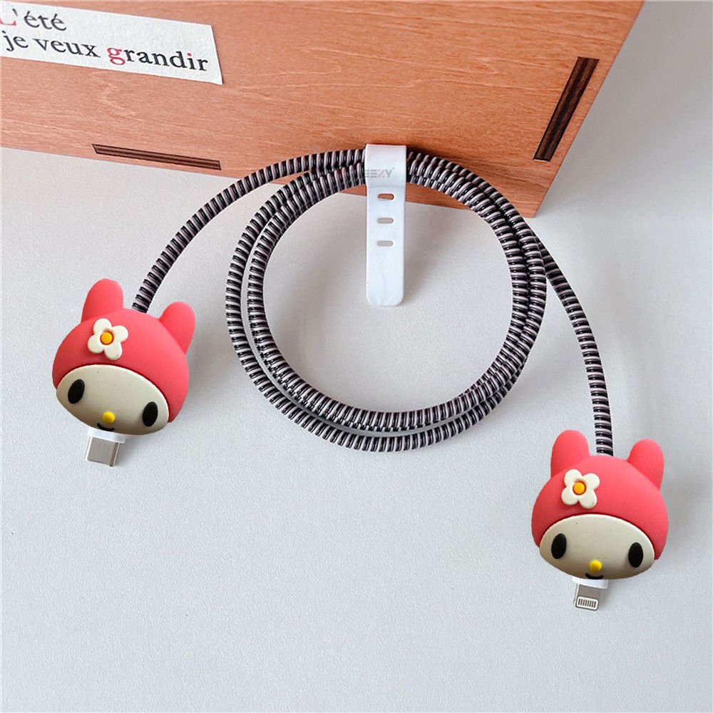 3D Karakter Figürlü Şarj Kablosu Koruyu Set İphone,samsung,oppo,xiaomi Uyumlu Kablo Koruma MDL53