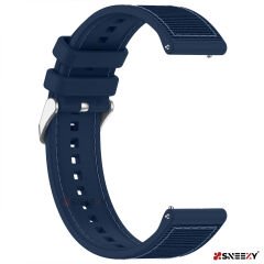 Sneezy Samsung Galaxy Watch 6 – Classic 40-43-44-47mm  20mm Dikiş Desenli Dokuma Silikon Kordon Lacivert - Lacivert