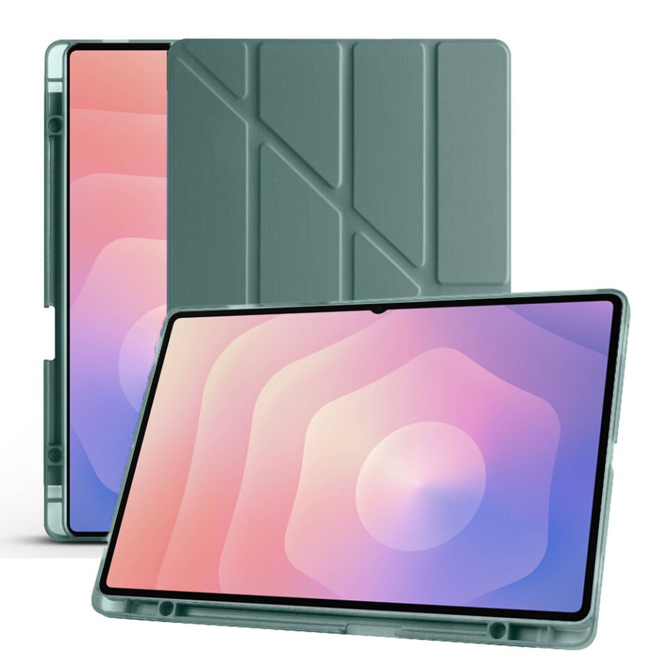 Samsung Galaxy Tab S11 Ultra X930 14.6 İnç Katlanabilir Kalemlikli Standlı Akıllı Kılıf Haki