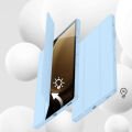 Samsung Galaxy Tab S9 Plus X810 12.4 İnç Kılıf Premium Silikon Kalem Bölmeli Smart Case Mavi