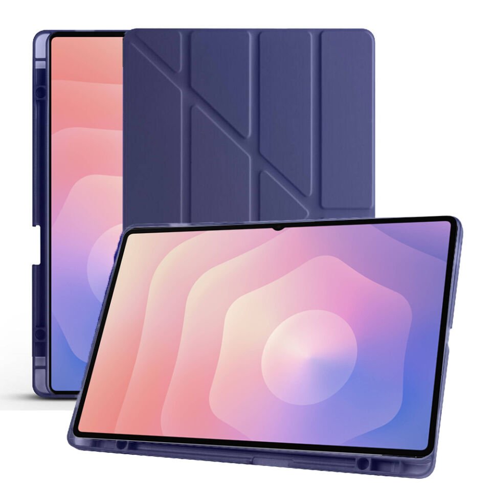 Samsung Galaxy Tab S11 Ultra X930 14.6 İnç Katlanabilir Kalemlikli Standlı Akıllı Kılıf Lacivert