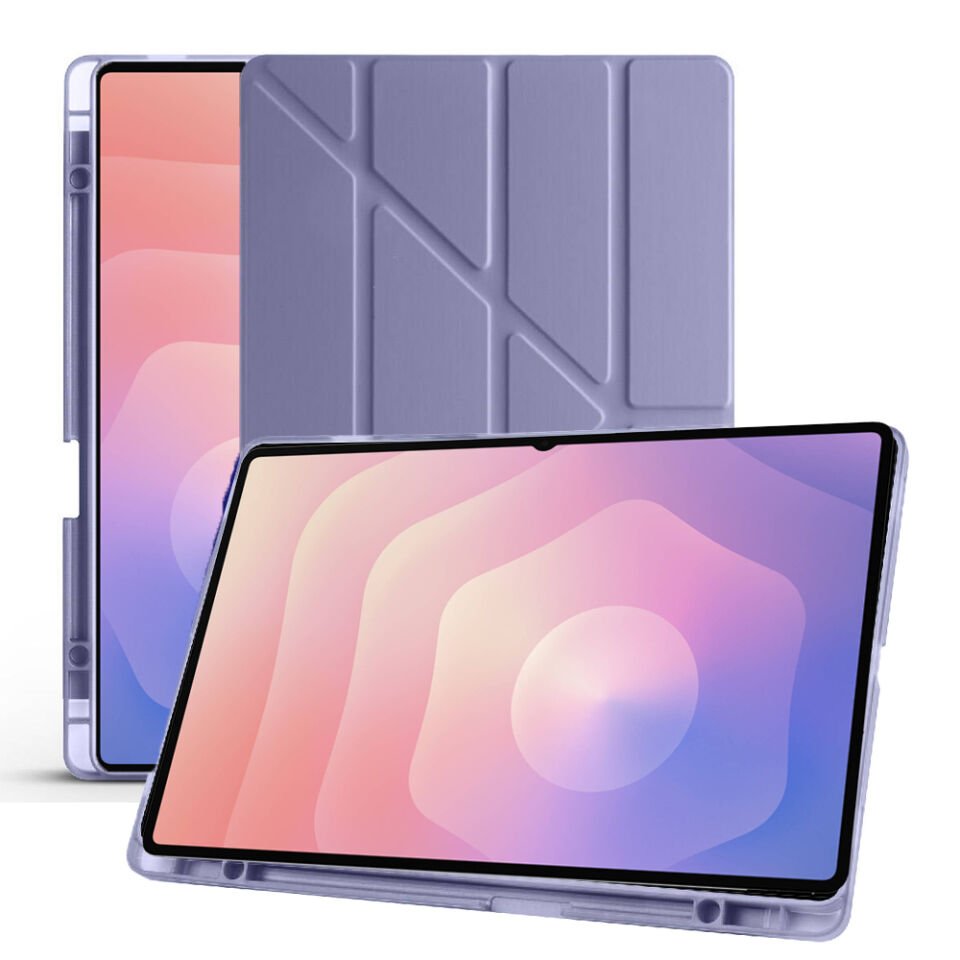 Samsung Galaxy Tab S11 Ultra X930 14.6 İnç Katlanabilir Kalemlikli Standlı Akıllı Kılıf Lavanta