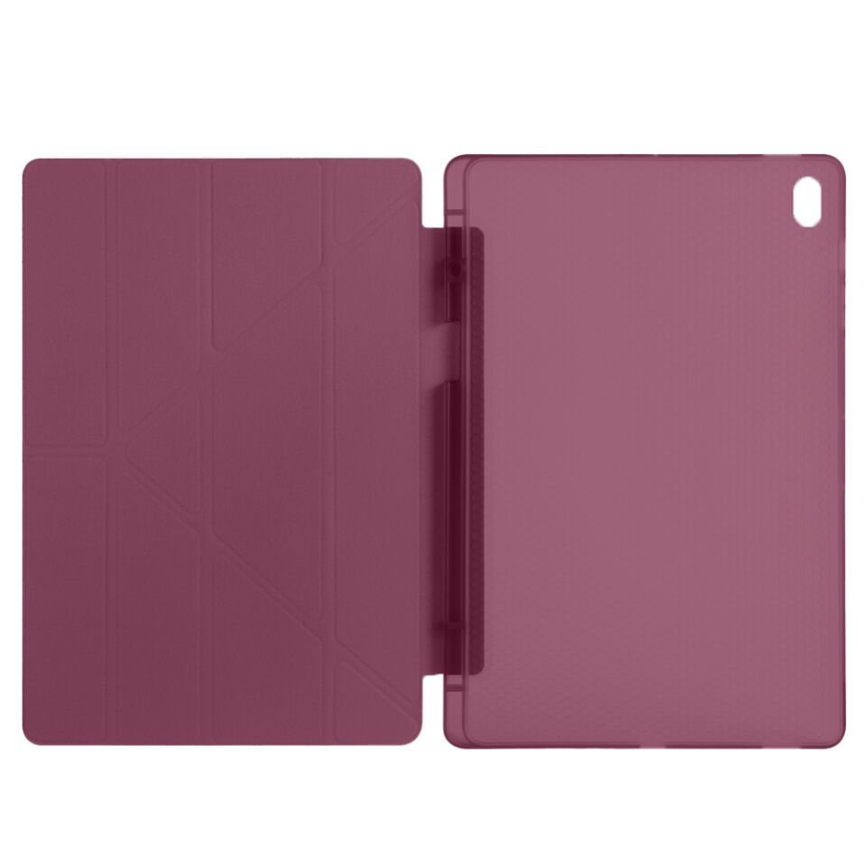 Samsung Galaxy Tab S11 Ultra X930 14.6 İnç Katlanabilir Kalemlikli Standlı Akıllı Kılıf Mürdüm