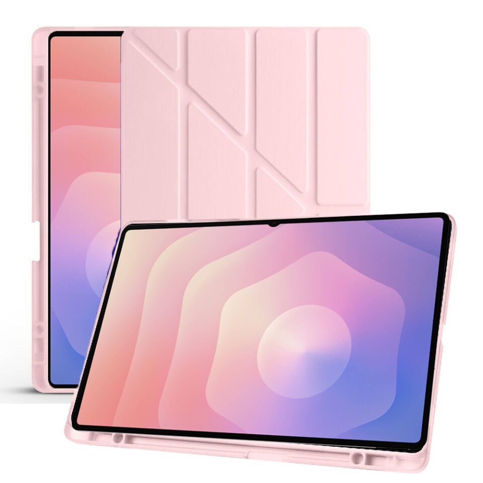 Samsung Galaxy Tab S11 Ultra X930 14.6 İnç Katlanabilir Kalemlikli Standlı Akıllı Kılıf Pembe