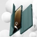 Samsung Galaxy Tab S9 Fe Plus X610 12.4 İnç Kılıf Premium Silikon Kalem Bölmeli Smart Case Haki