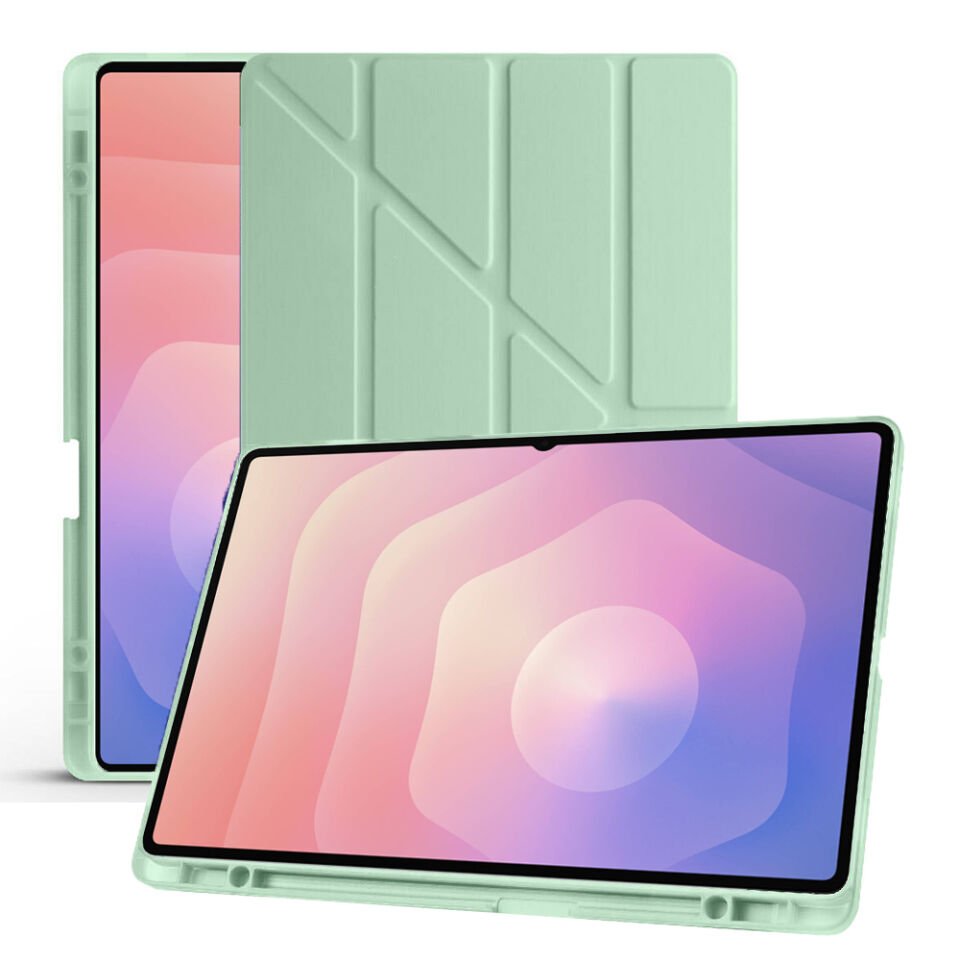Samsung Galaxy Tab S11 Ultra X930 14.6 İnç Katlanabilir Kalemlikli Standlı Akıllı Kılıf Yeşil