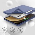 Samsung Galaxy Tab S9 Fe Plus X610 12.4 İnç Kılıf Premium Silikon Kalem Bölmeli Smart Case Lavanta