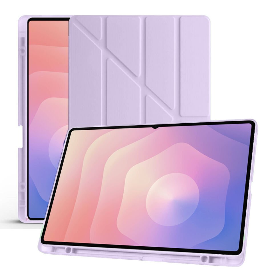 Samsung Galaxy Tab S11 Ultra X930 14.6 İnç Katlanabilir Kalemlikli Standlı Akıllı Kılıf Lila