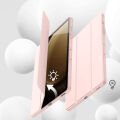 Samsung Galaxy Tab S9 Fe Plus X610 12.4 İnç Kılıf Premium Silikon Kalem Bölmeli Smart Case Pembe