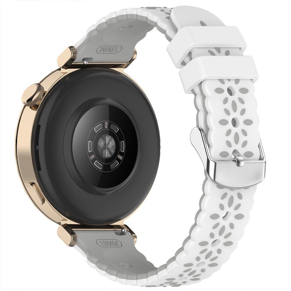 Sneezy Huawei Watch GT4 41mm Uyumlu Çiçek Desenli Yumuşak Silikon Kordon Şık ve Nefes Alabilen Spor Kordon