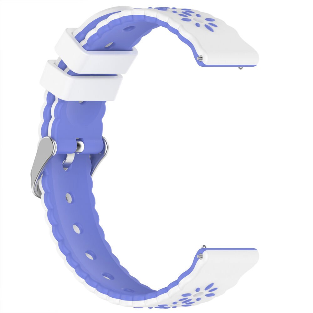 Sneezy Huawei Watch GT4 41mm Uyumlu Çiçek Desenli Yumuşak Silikon Kordon Şık ve Nefes Alabilen Spor Kordon Lavanta