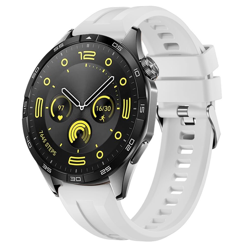 Sneezy Huawei Watch GT4 46mm İle Uyumlu Spor Silikon Metal Tokalı Soft Saat Kordonu