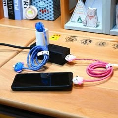 3D Karakter Figürlü Şarj Kablosu Koruyu Set İphone,samsung,oppo,xiaomi Uyumlu Kablo Koruma MDL22