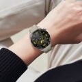 Sneezy Huawei Watch GT4 46mm İle Uyumlu Spor Silikon Metal Tokalı Soft Saat Kordonu Krem